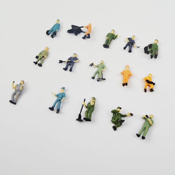 1:87 scale model painted ABS painted railway worker 22mm for architectural model figure or hobby toy