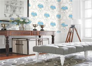 Paper Backed PVC Vinyl Wallpaper Flower Images With Light Embossing , 0.53*10m Roll