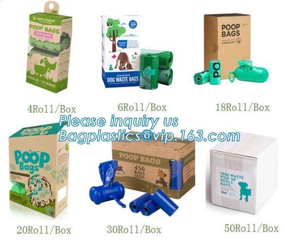 biodegradable dog poop bags/dog waste bags with dispenser, Dog Waste Bags with Dispenser and Leash Clip/Pet waste bag