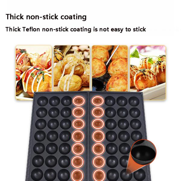 220V Voltage Electric Takoyaki Machine for Cooking Octopus Balls on Fish Pellet Grill