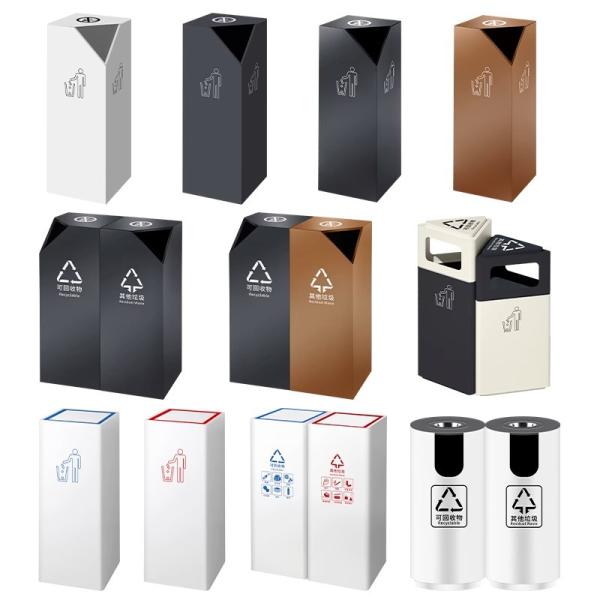 Eco-Friendly Stainless Steel Trash Can with Customized Size and Logo for Commercial Use