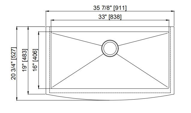 Household Apron Stainless Steel Kitchen Sink With Sound-Seadening Pads
