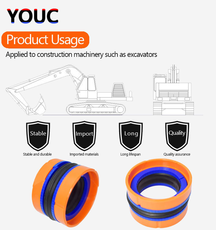 Orange Blue KDAS Seal DAS Piston Seal TPM Hydraulic Cylinder Seal PU POM NBR