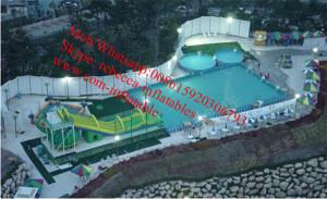China Backyard swimming pool water slide for inflatable pool inflatable pool with slide wholesale