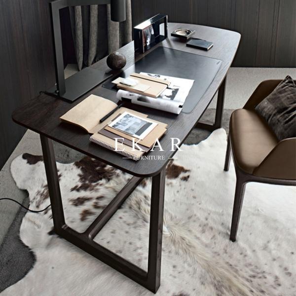 Simple Design Metal Base Study Table Modern Office Desk