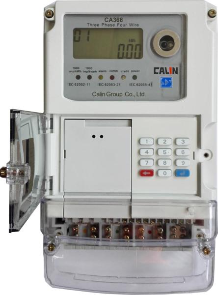 Quality 3 Phase Commercial Wireless Electricity Meter , Class 1S STS Prepaid Meters for sale