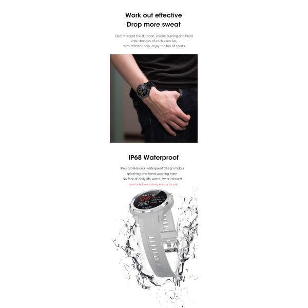 IP68 Waterproof MTK2502D Sleep Monitor Smart Watch Men Women 450MAH