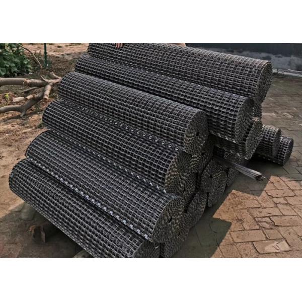 Product Sieving System Flat Metal Mesh Conveyor Belt , Food Mesh Belt High Carbon Steel
