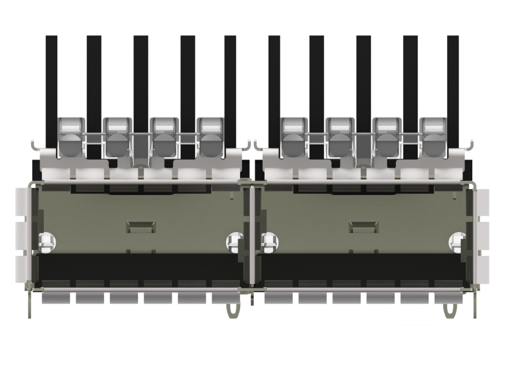 4-2170808-3 QSFP28/56 Cage Assembly Ganged 1x2 Configuration