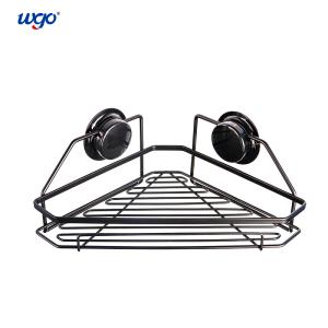 Black Oxidized Suction Cup Bathroom Corner Shelf Rust Free Stainless Steel