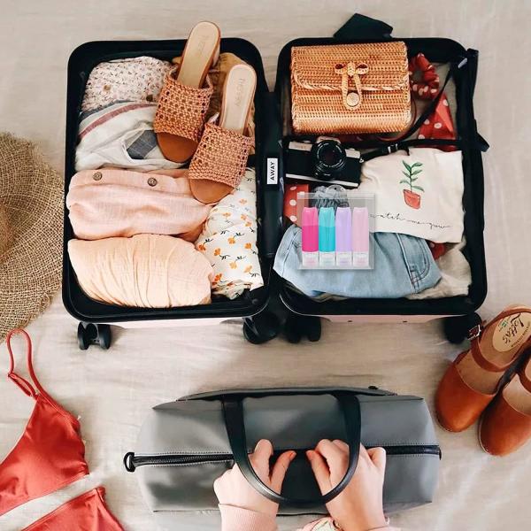 Food Grade Silicone Refillable Bottle Travel Set 80ml With Leak Proof Lid