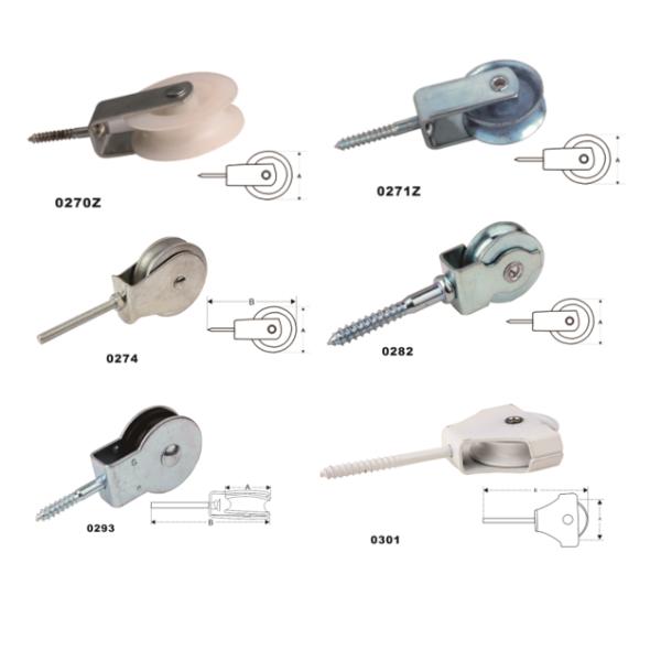 Zinc Plated Door Pulley Hardware Kit Die Cast Pulley Sets With Eyebolt