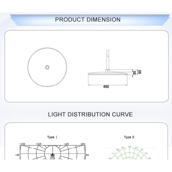 Cool White 250W LED High Bay Lights 3500K - 6000K RoHS Approved OEM Available