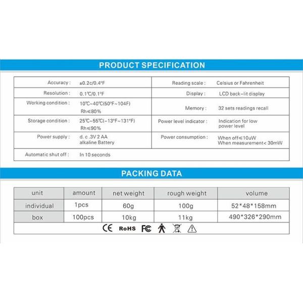 Infrared thermometer non-contact measurement temperature gun one second temperature measurement for foreign wholesale