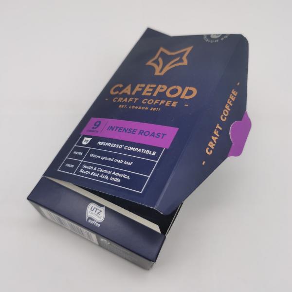 Custom UV Printing Espresso Capsule Coffee Boxes Tea Paper Packaging Box