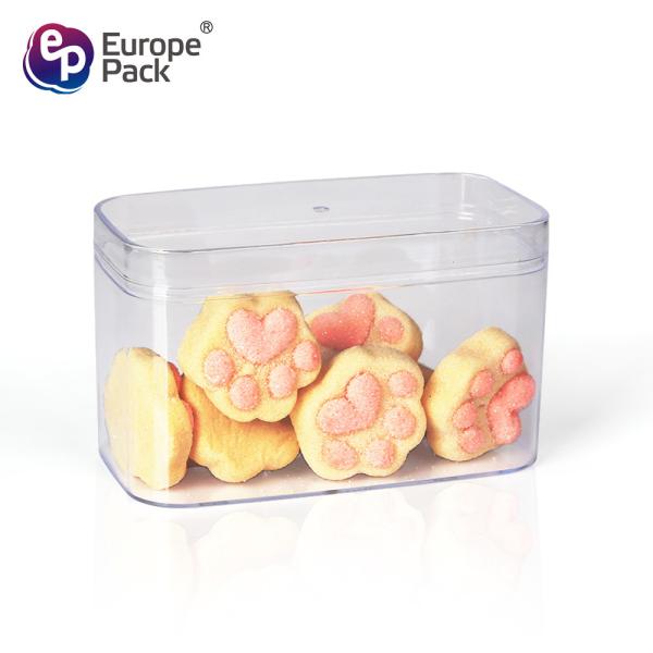 Quality Wholesale plastic food storage transparent square PS plastic box for dessert cake packaging candy container for sale