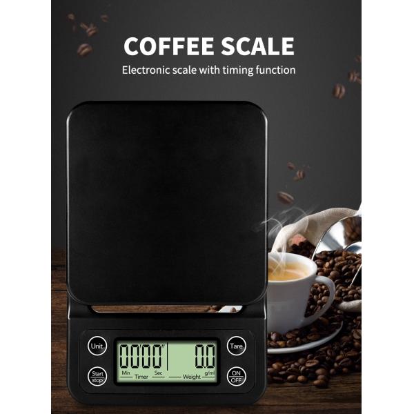 Full ABS Plastic 3000G Digital Coffee Scale With Timing Function
