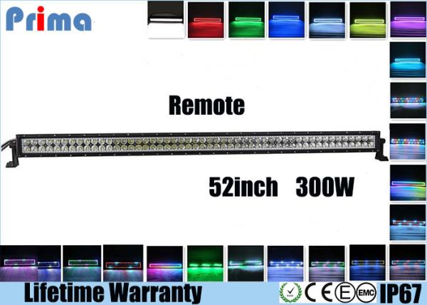 Quality 52 Inch 300W Remote Control LED Light Bar Double Row Straight Color Changing Type for sale