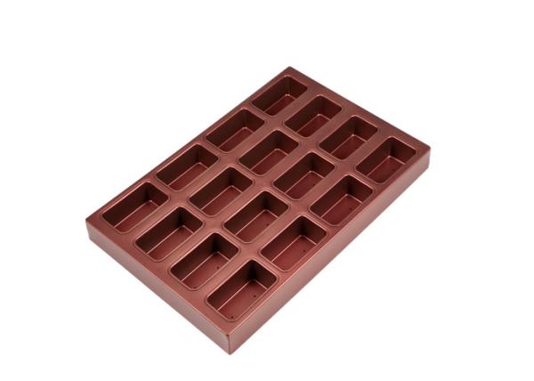 Quality 18 Cavity Wine Red Non Stick Square Cupcake Pan for sale