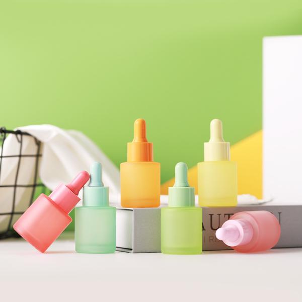30ml 50ml 60ml Cosmetic Skin Care Essential Oil Essence Packaging Frosted Glass Flat Shoulder Matte Serum Dropper Bottle and Box