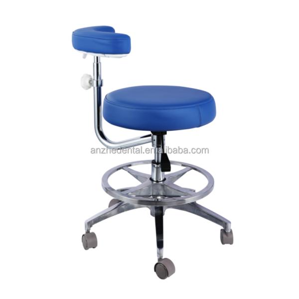 Height Adjustable Hospital Furniture Chair Micro Fiber Leather Round Shape Dentist Stool