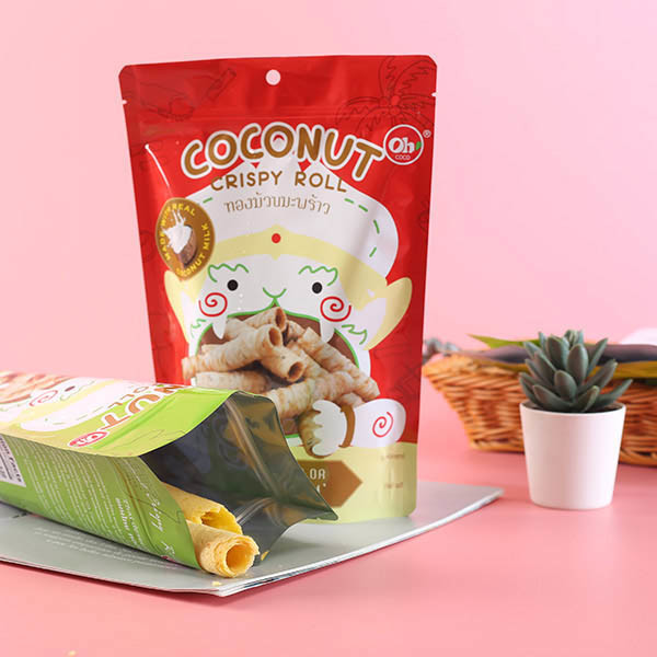 Food zipper stand up nuts pouch with euro hole food packaging bag