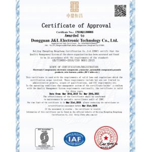 DongGuan J&L Electronic Technology Co.,ltd Certifications