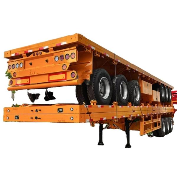 Quality New And Used Tri-axle 40 Foot Flatbed Semi Trailer For Sale , Flat Bed Semi Trailer For Sale Factory Customization for sale