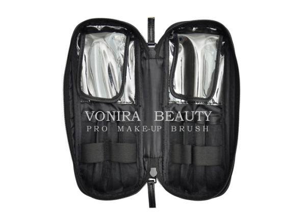Quality Professional Multi-Function Makeup Brush Zipper Bag Cosmetic Handbag Black Toiletry Travel Case for sale