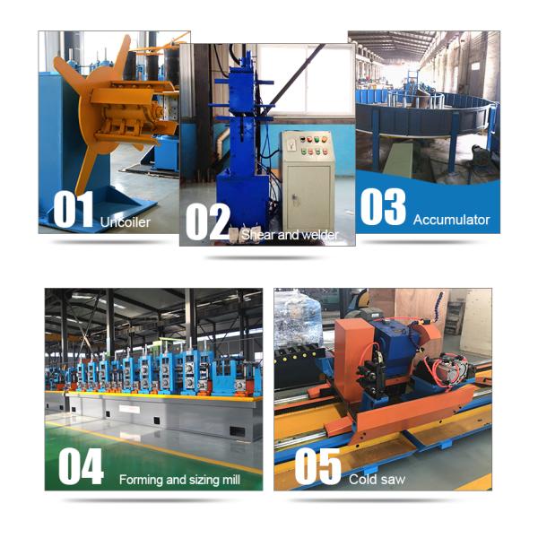 HFW Steel Pipe Production Line 12mm-25mm Round 0.2-0.4mm Thickness