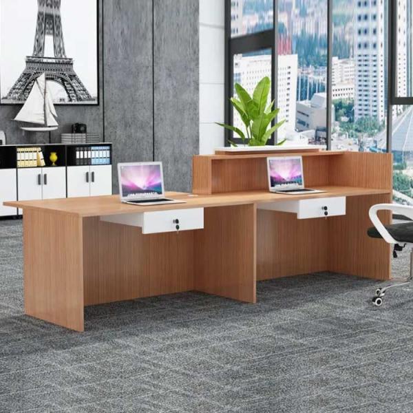 2000Wmm Executive Receptionist Desk With Two Lockable Drawers