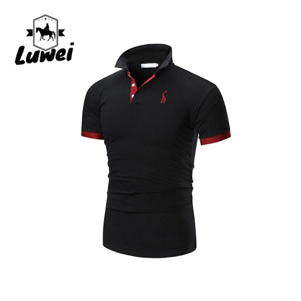 Slim Fit 100 Cotton Polo Shirts Quick Drying Outdoor Short Sleeve