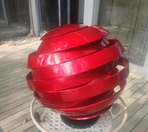 Quality Modern Painted Stainless Steel Abstract Sculpture Red Baking Varnished for sale