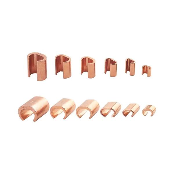 Lightning Protection Earthing Copper C Type Clamps for Electric Cable Grounding Joint
