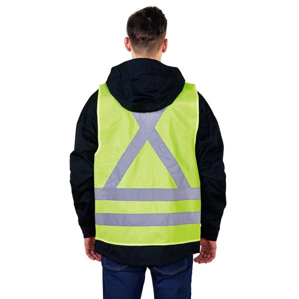 Gender-Neutral HIVI Reflective Warning Vest with Zipper Closure and Multi Pockets