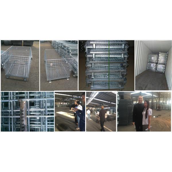 Heavy Duty Mesh Storage Cage Folding Wire Cage High Efficiency Simple Operation