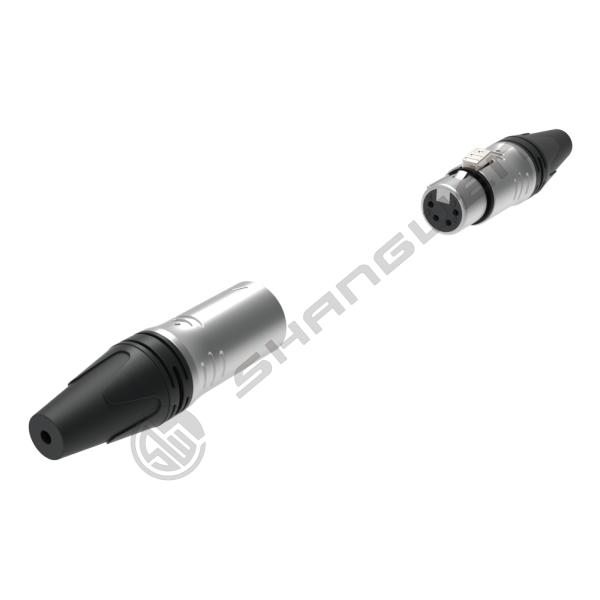 4-Pin XLR Mount Connector Indoor Audio IP40 Protection 4-Pole Wireless DMX Cable Connectors Sliver XLR Female Male Connector