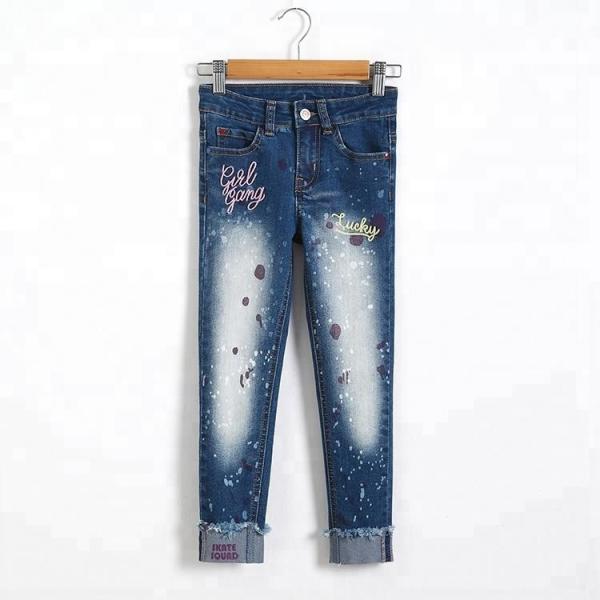 Quality Slim Fit Kids Denim Clothes Children Jeans Pant Color Print Embroidered for sale