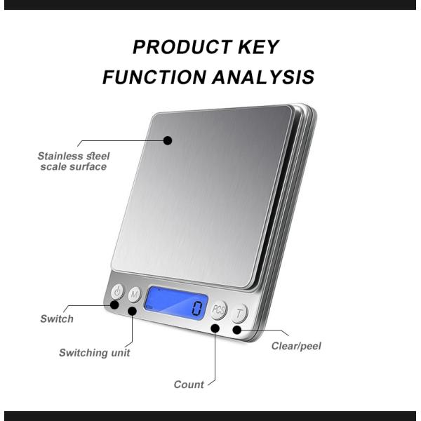 High Precision 3kg 0.1g 0.01g Digital Jewelry Scale Mini Gold Gram Coffee Scale for Lab Balances Kitchen Food Weighing