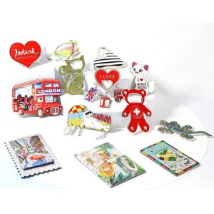 China Souvenir Fridge Magnet Gold Ferris Wheel Shaped Refrigerator Magnets on sale