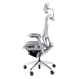 Grey Frame Ergonomic Office Chair Large Tilting Angle Multi Adjustment