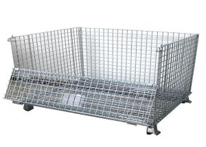 China 2 swivel Folding Wire Container , SGS Pallet Mesh Container wholesale
