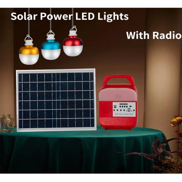 9 Watt Solar Emergency Lights With Radio ,Emergency Power Supply For Home