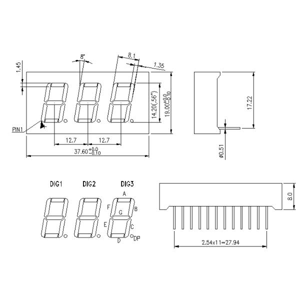 0.56 Inch 7 Segment Numeric Display