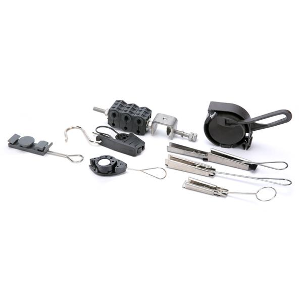 Fiber Drop Wire Suspension Clamp Flat Wedge shaped securing Galvanised