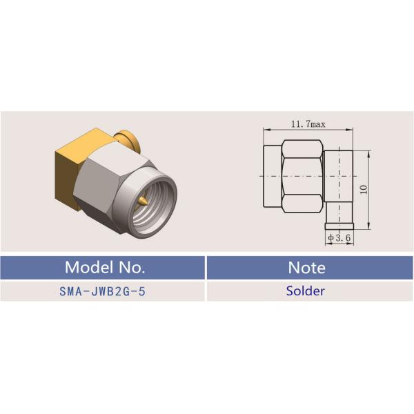 SMA RF Connector Male Plug Solder Right Angle RF Coaxial Connector
