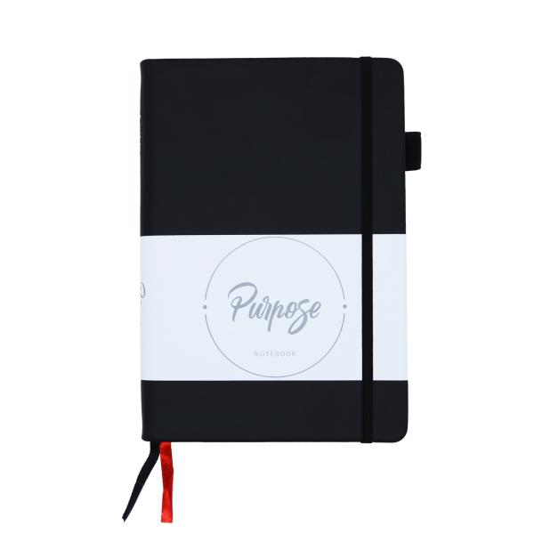 Quality Custom A5 Wide Ruled Hardcover Writing Notebook with Back Pocket Double Bookmarks for sale