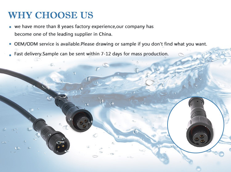 M11 Waterproof circular  Connector LED Light 2 3 4 5 Pin PVC Integrated Injection Molded Plug