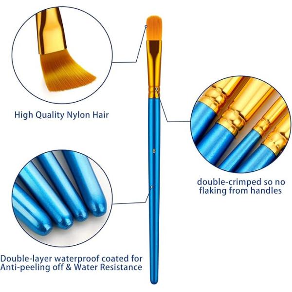 Acrylic Painting Watercolor Blue Artist Paint Brushes Set For Body Face Rock Canvas