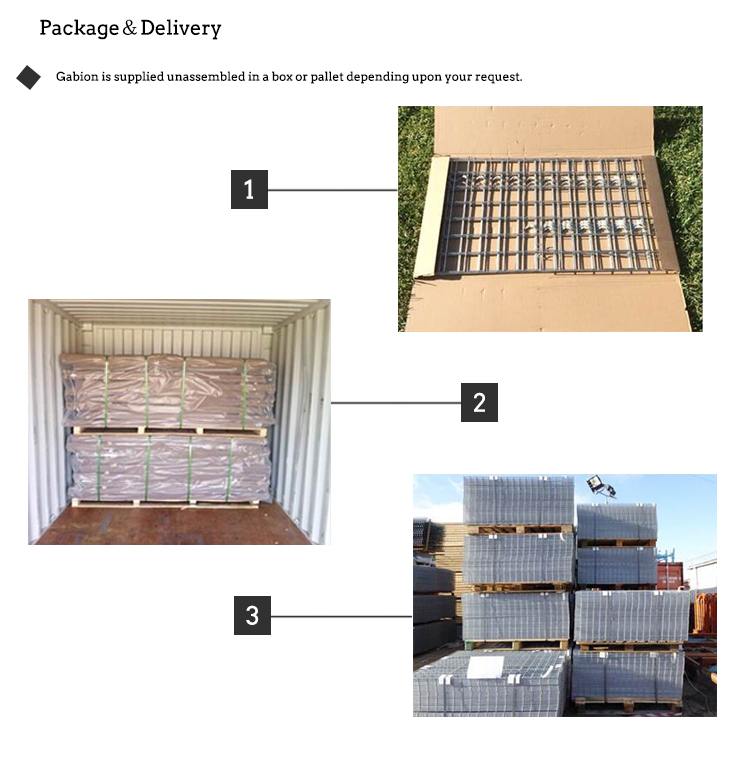 2 Cells Heavy Duty Welded Gabion Box Sizes 2x1x1m